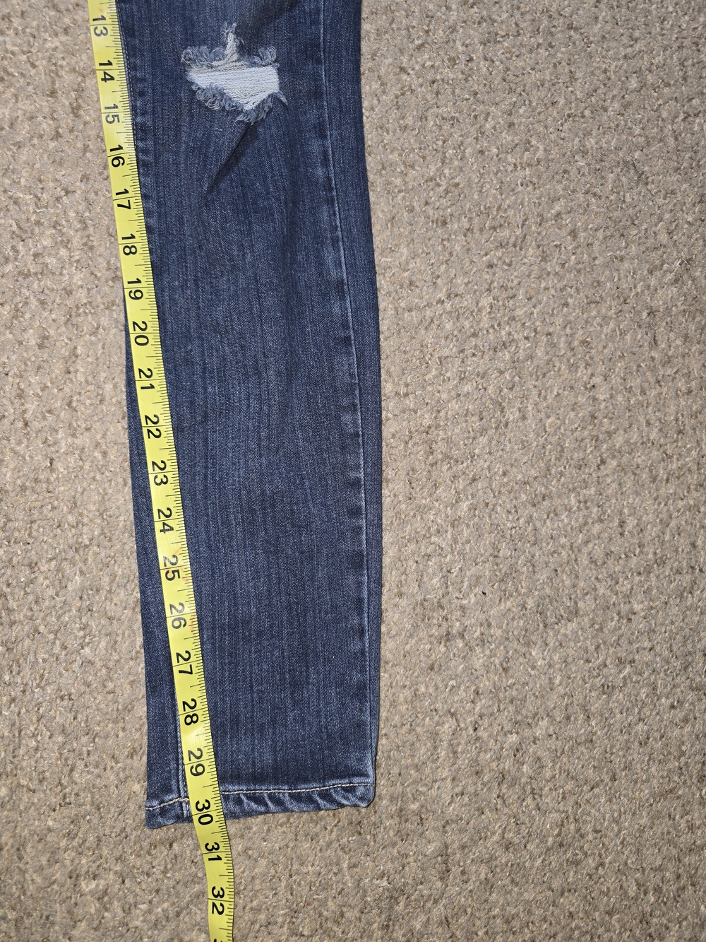 PAIGE Medium Dark Blue Distressed Skinny Jeans Size 28 - Picture 4 of 6